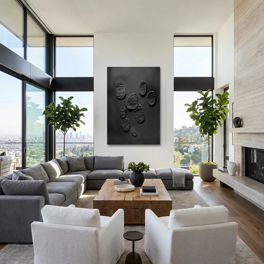 Minimalist Black Relief Canvas PM#3675