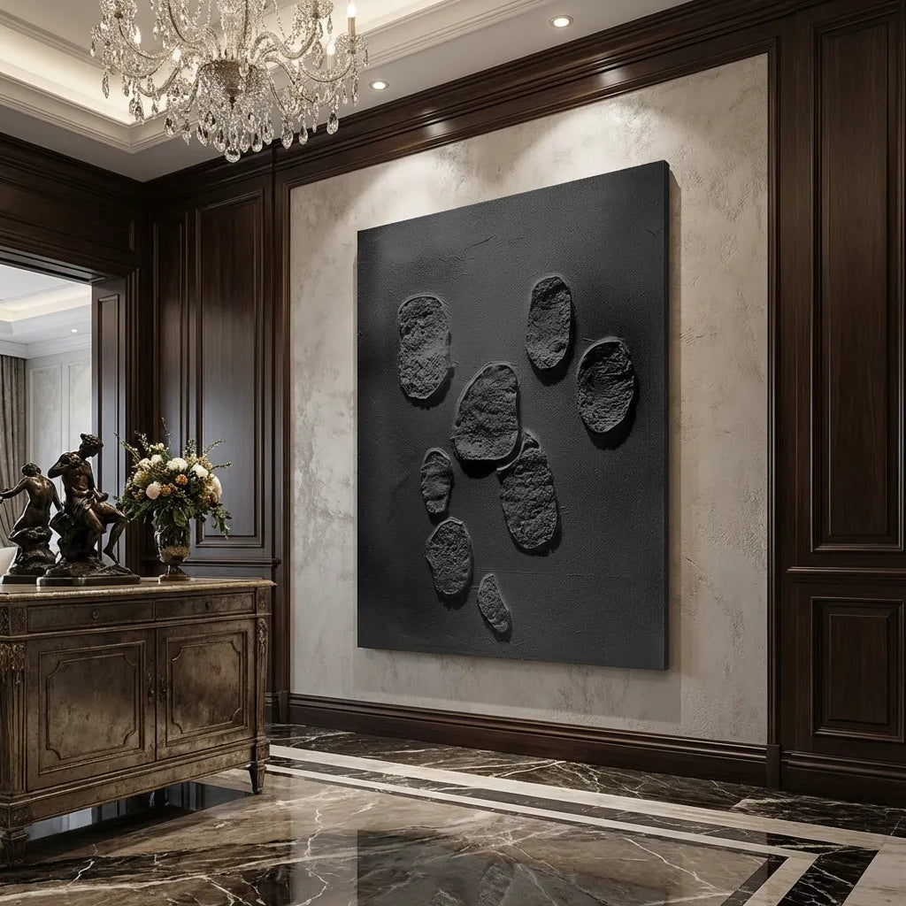 Minimalist Black Relief Canvas PM#3675