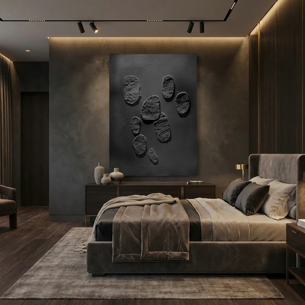 Minimalist Black Relief Canvas PM#3675