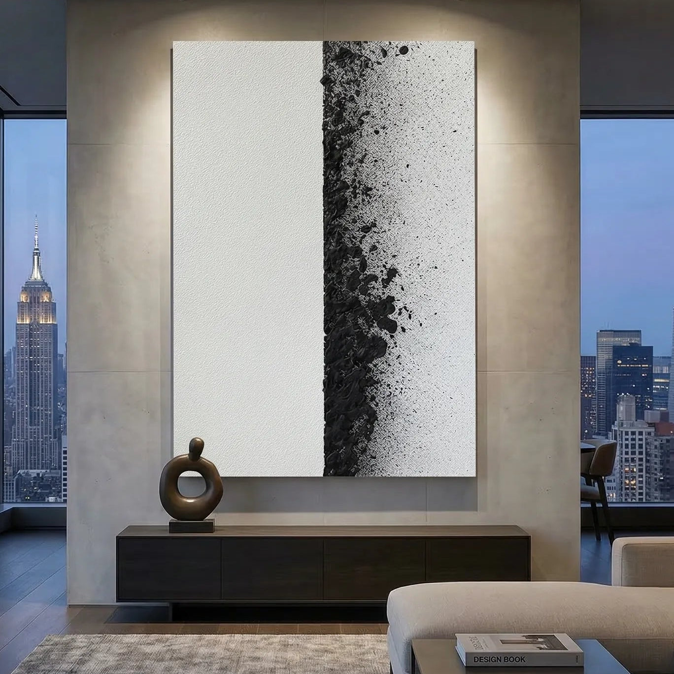Minimalist Black Texture Abstract Painting PM#3120