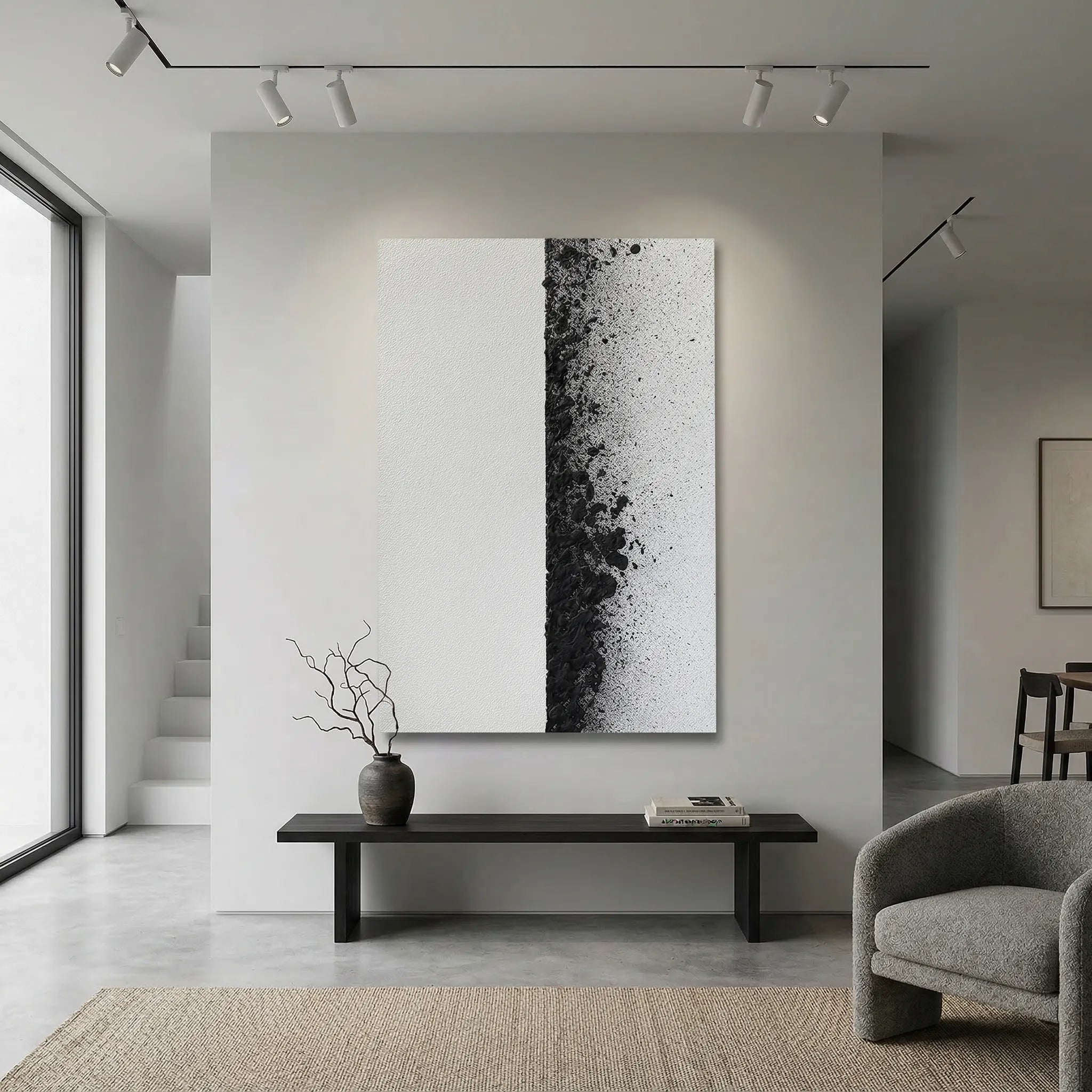 Minimalist Black Texture Abstract Painting PM#3120