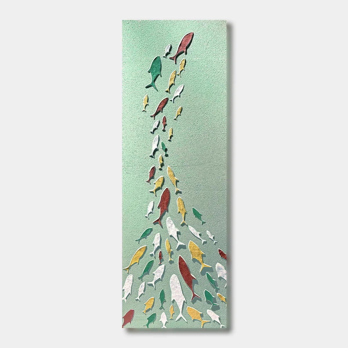 Mint Shoal of Fish Textured Abstract Art PM#3613