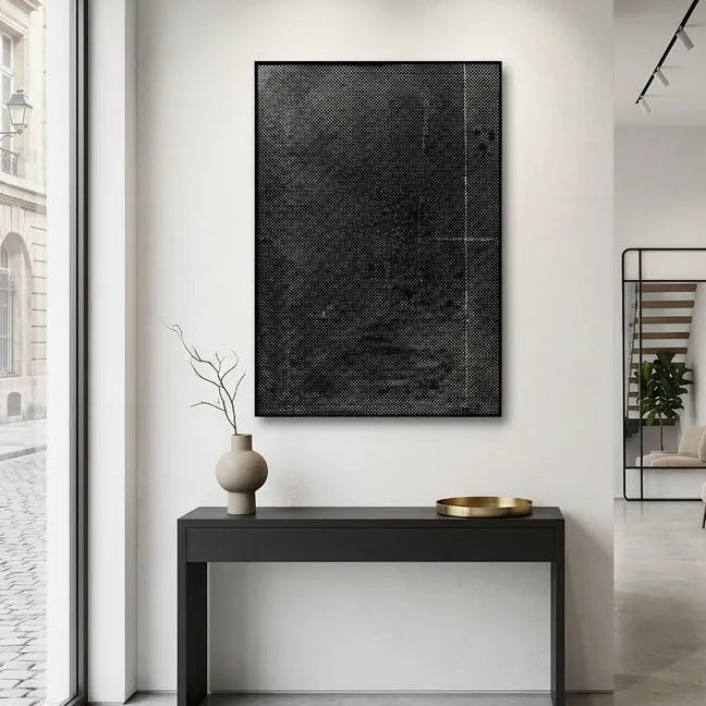 Modern Black Halftone Relief Print YY#1518