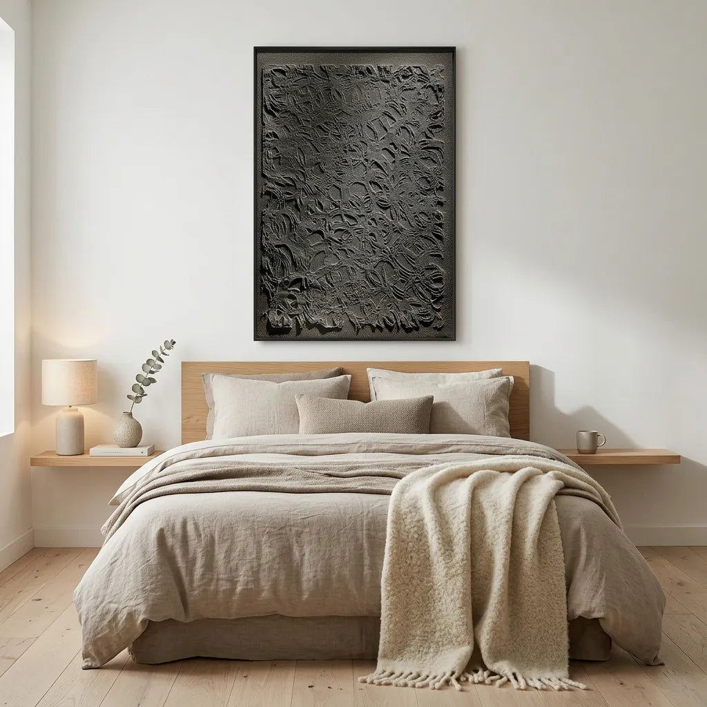 Modern Brutalist Carved Relief Print YY#1527