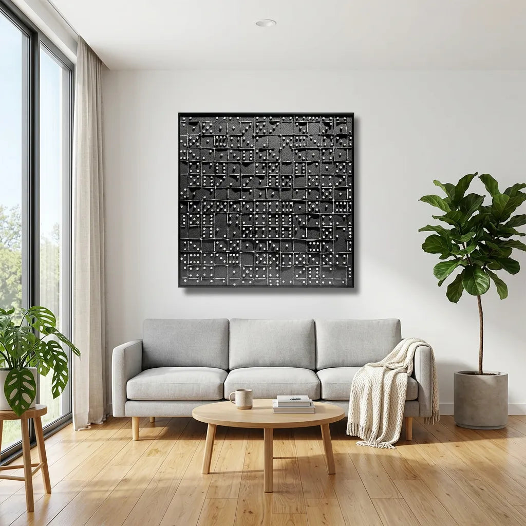 Modern Industrial Domino Relief Print YY#1524