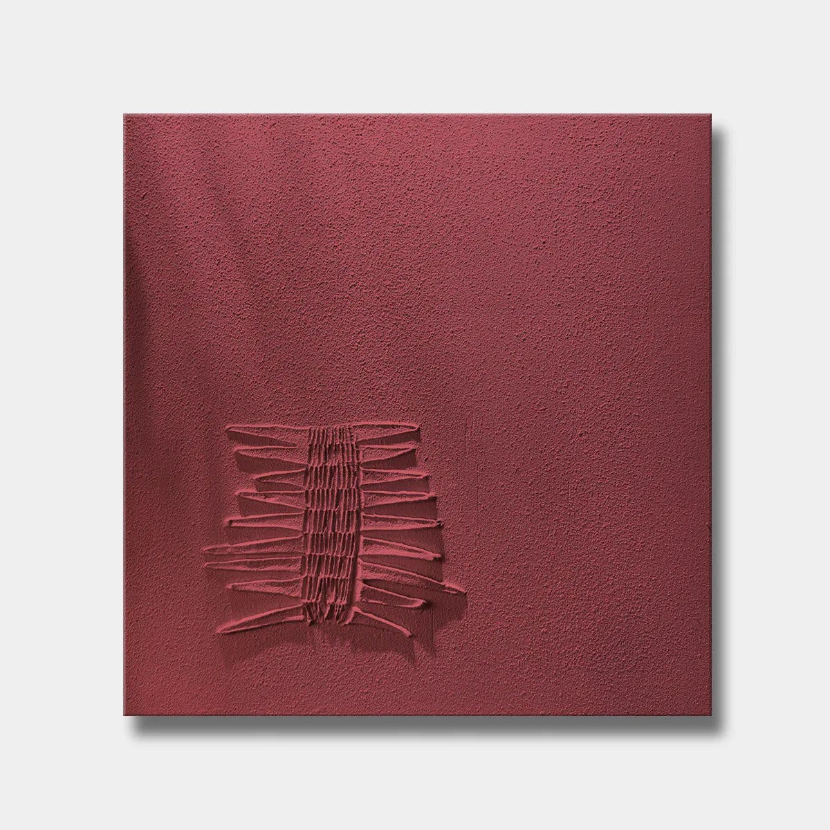 Modern Minimalist Burgundy Relief Print YY#1503