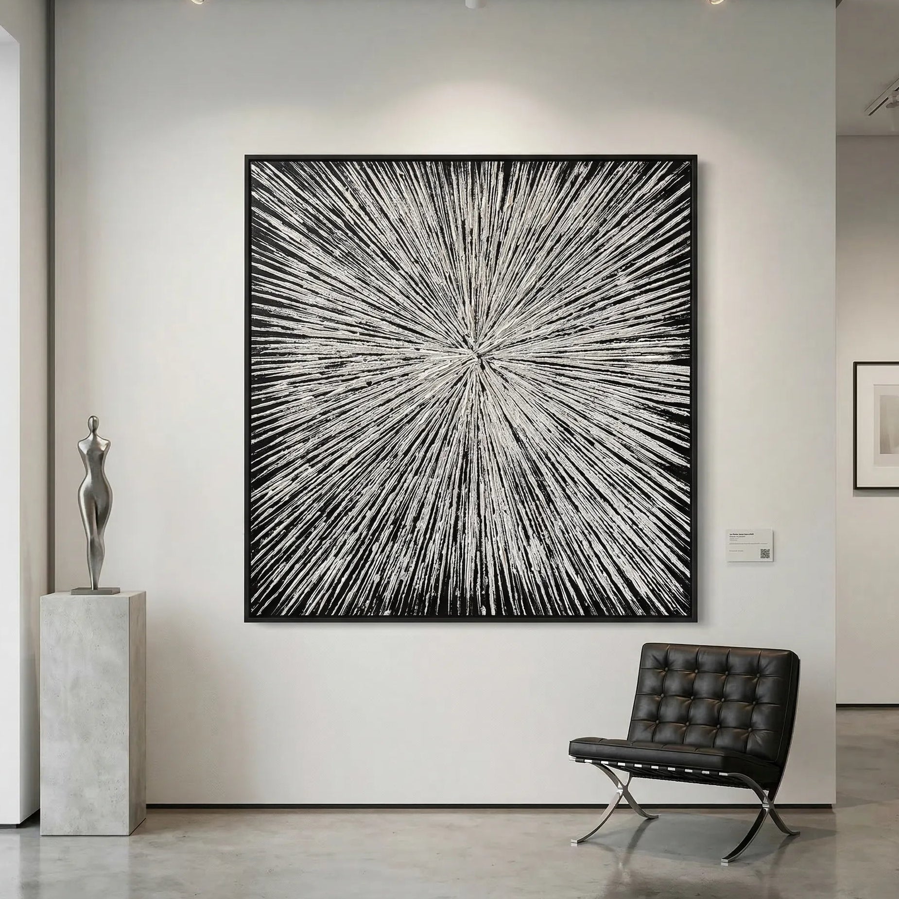 Monochrome Radiant Abstract Painting PM#3118