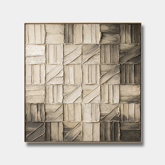 Neutral Geometric Texture Painting AP#0645