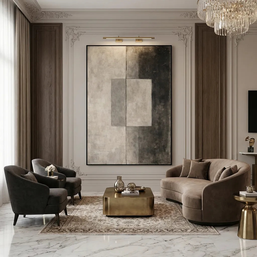Neutral Square Abstract Painting AP#0614