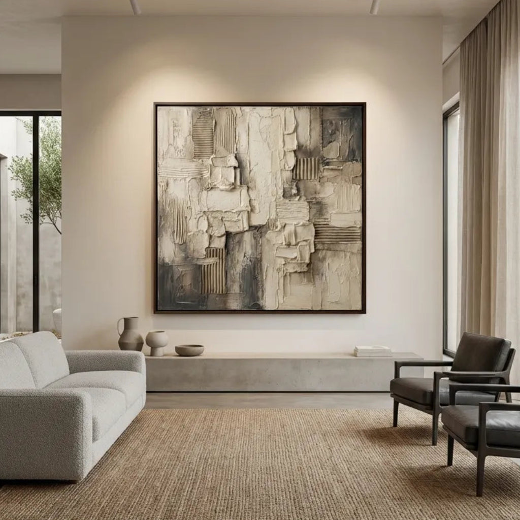 Neutral Texture Abstract Painting AP#0633