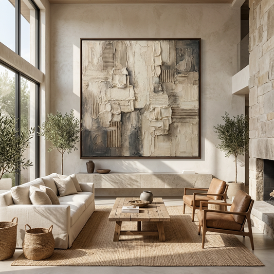 Neutral Texture Abstract Painting AP#0633