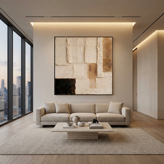 Neutral Textured Abstract Painting AP#0644