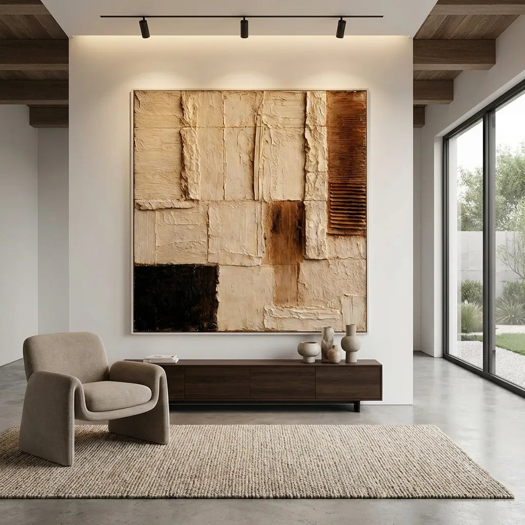 Neutral Textured Abstract Painting AP#0644