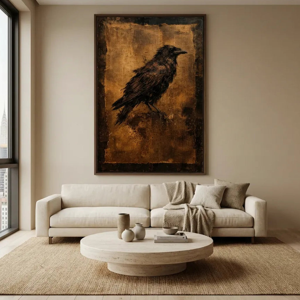 Obsidian Watch-Raven Art Painting AP#0622