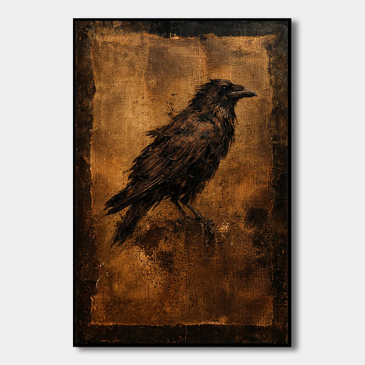 Obsidian Watch-Raven Art Painting AP#0622