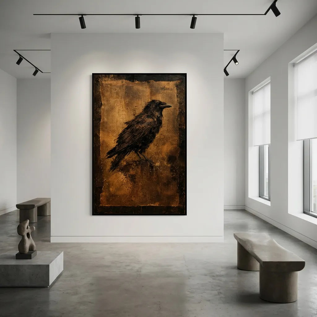 Obsidian Watch-Raven Art Painting AP#0622