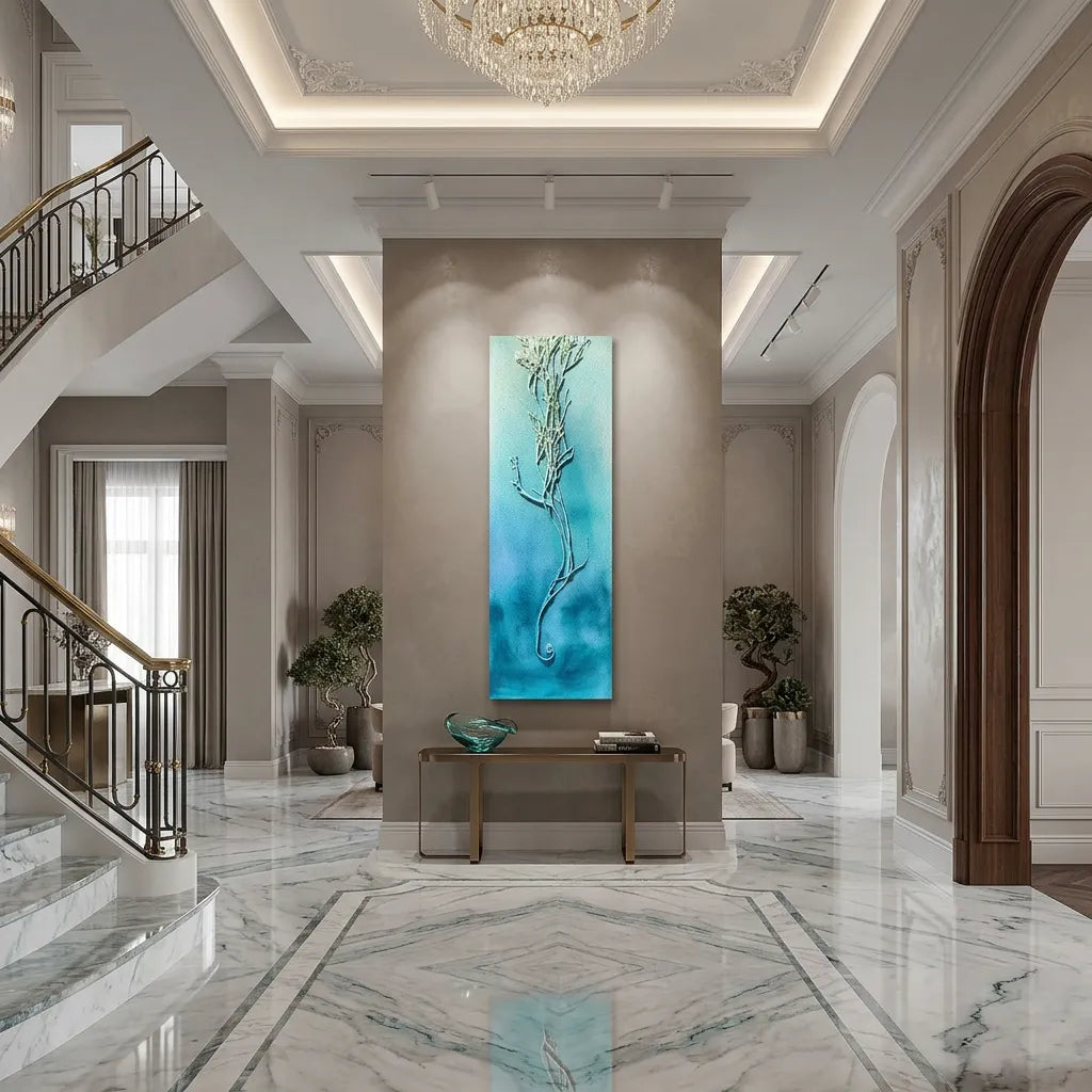 Ocean Whisper Teal Botanical Relief Wall Art PM#3618