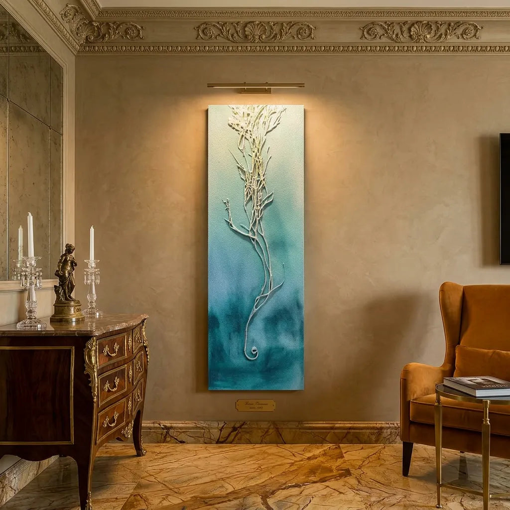 Ocean Whisper Teal Botanical Relief Wall Art PM#3618