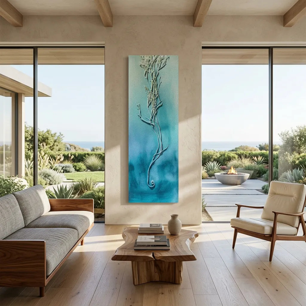 Ocean Whisper Teal Botanical Relief Wall Art PM#3618