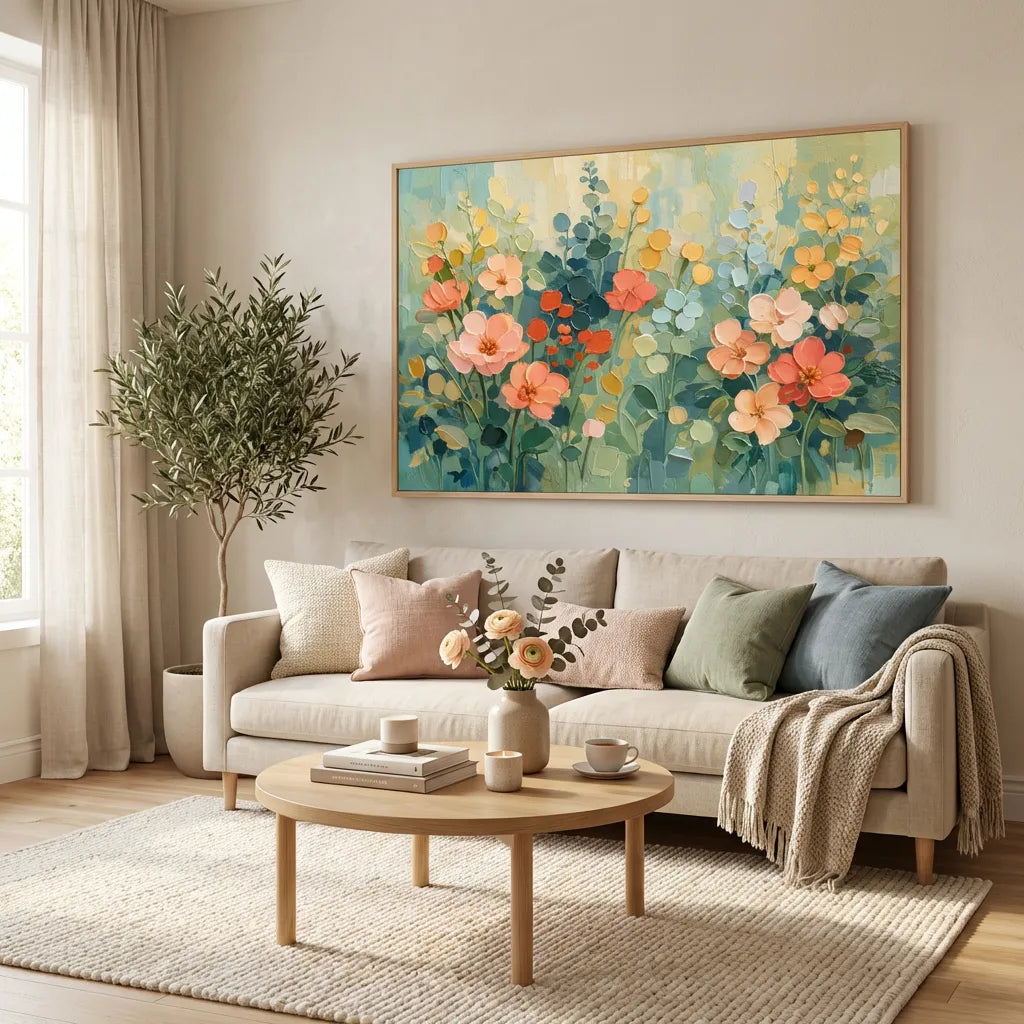 Pastel Floral Textured Painting AA#0216