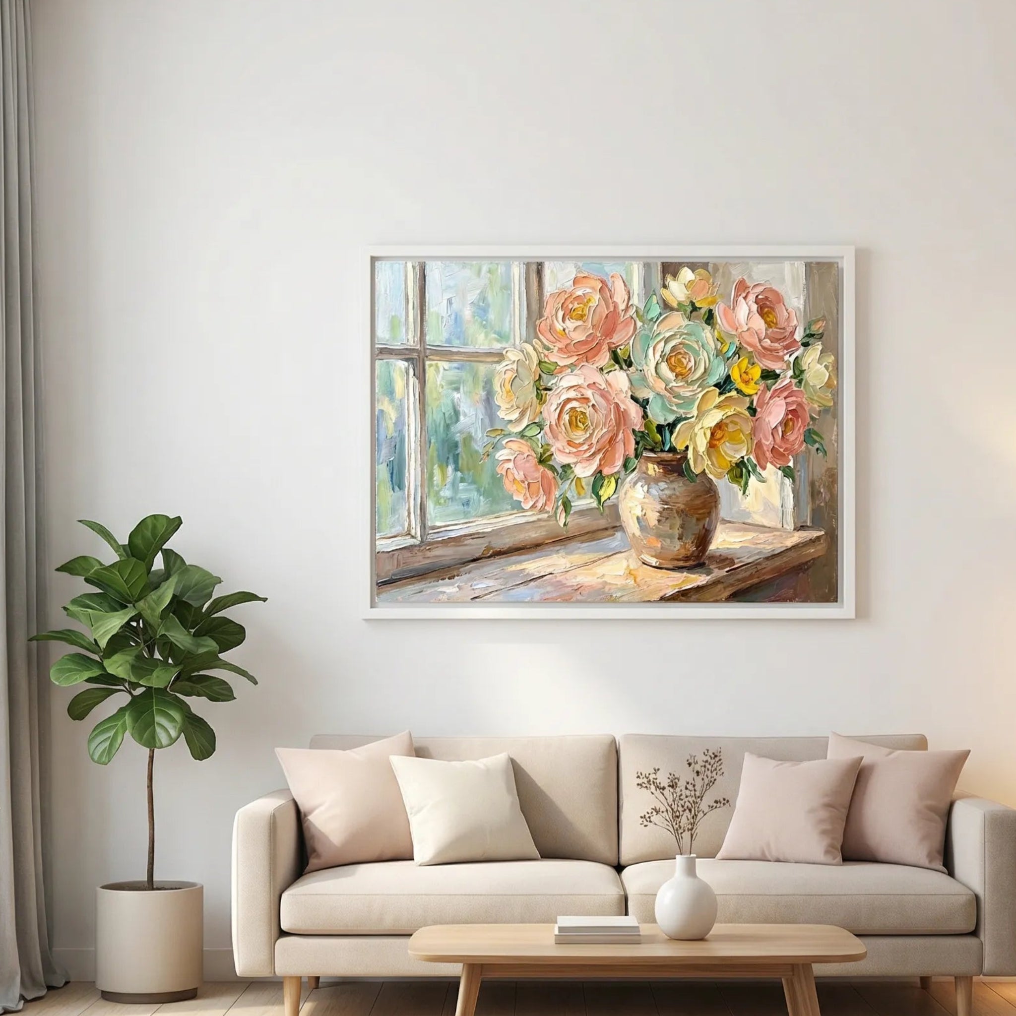 Pastel Rose Window Painting AA#0241