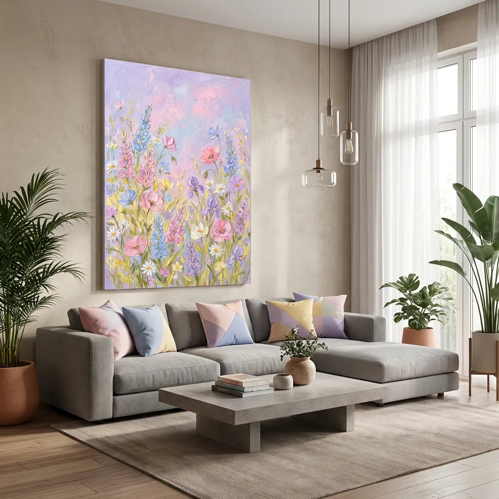 Pastel Wildflower Garden Painting AA#0251