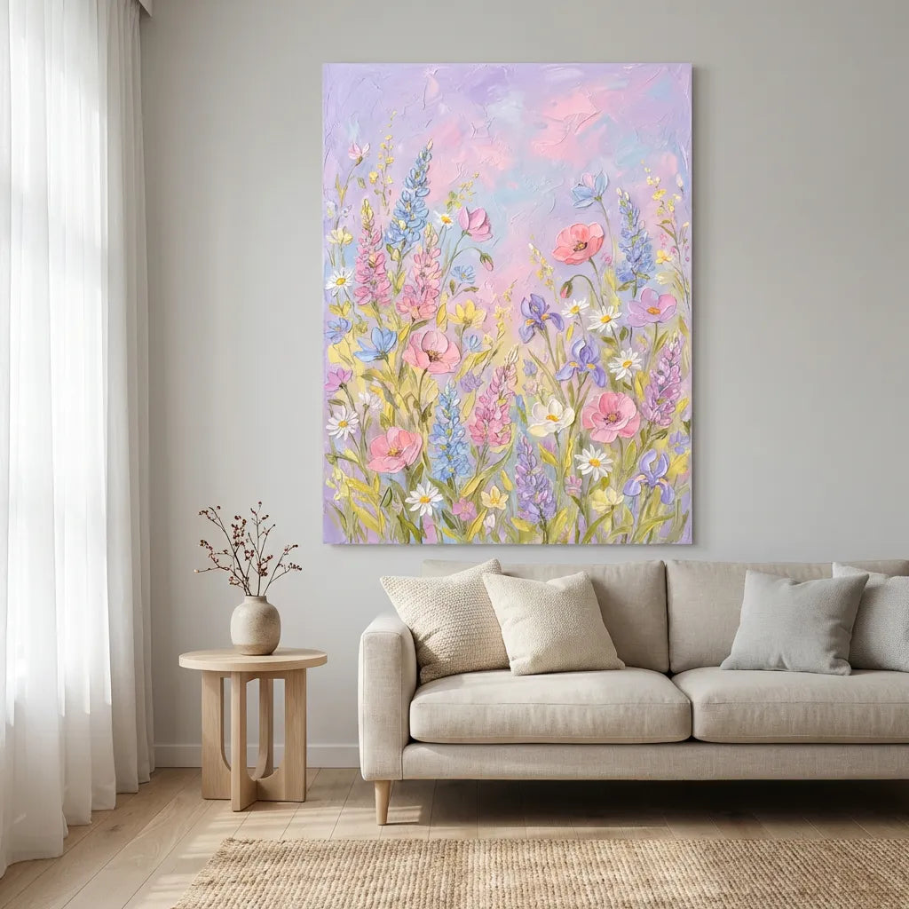Pastel Wildflower Garden Painting AA#0251