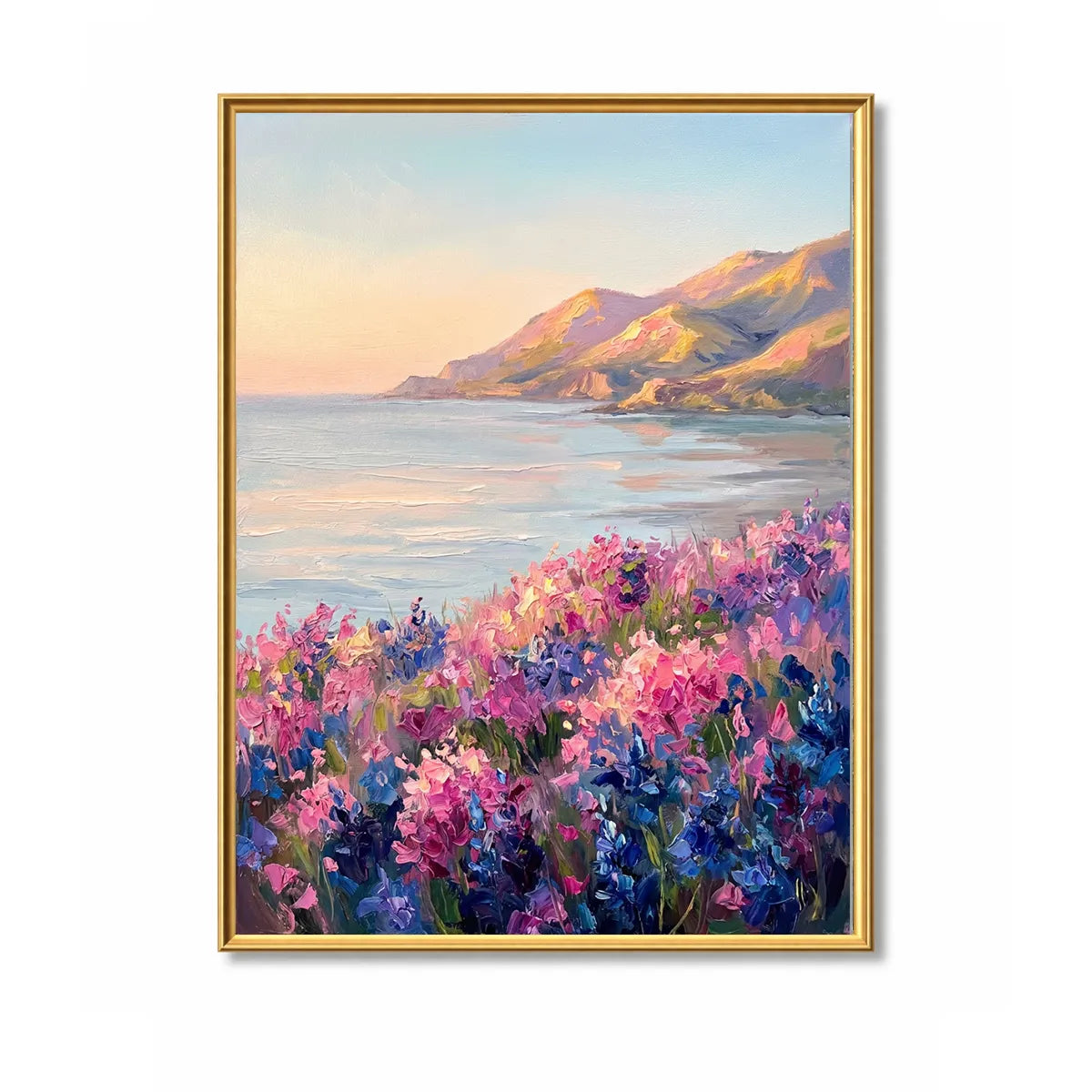 Pink Wildflower Seaside Painting AA#0252