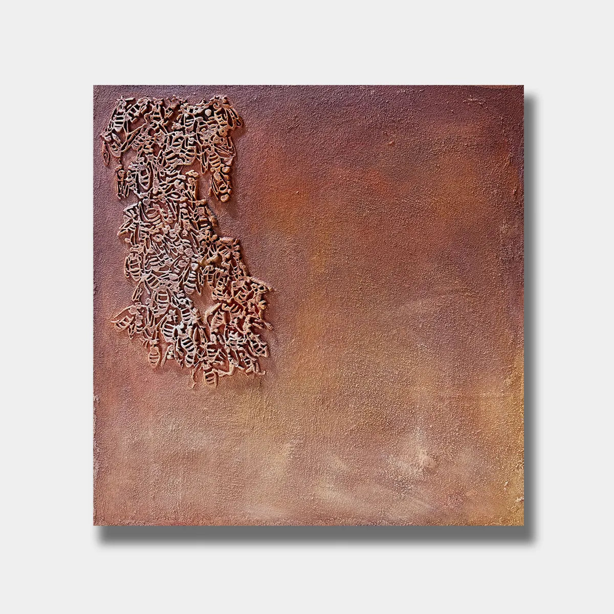 Rustic Terracotta 3D Textured Abstract Art  PM#3604