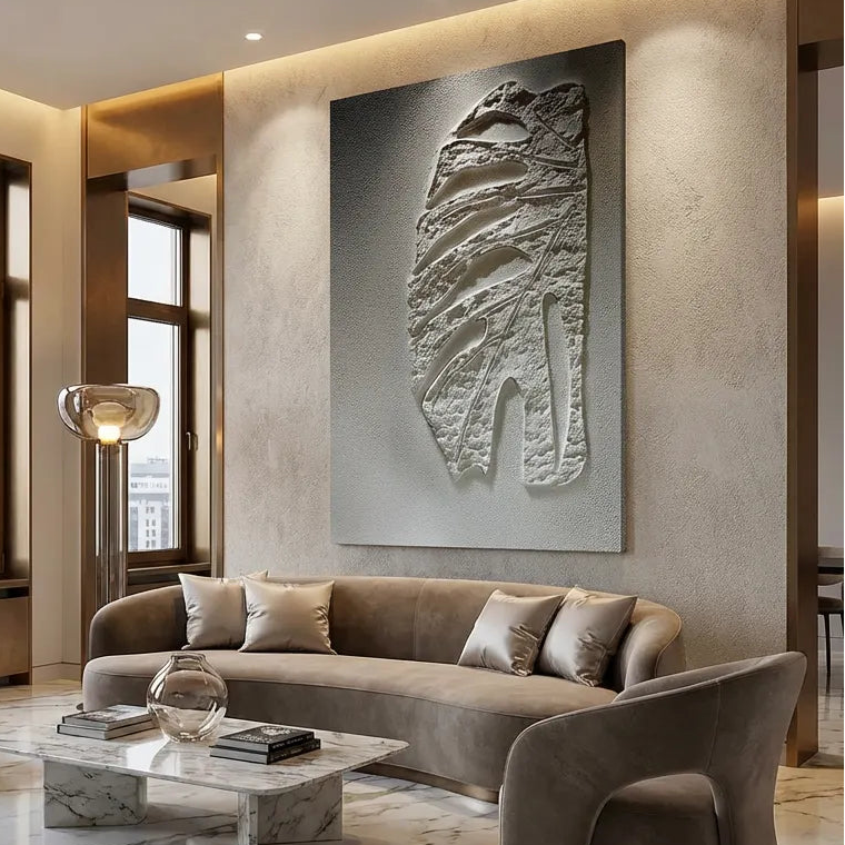 Sculpted Botanical Relief Canvas PM#3665