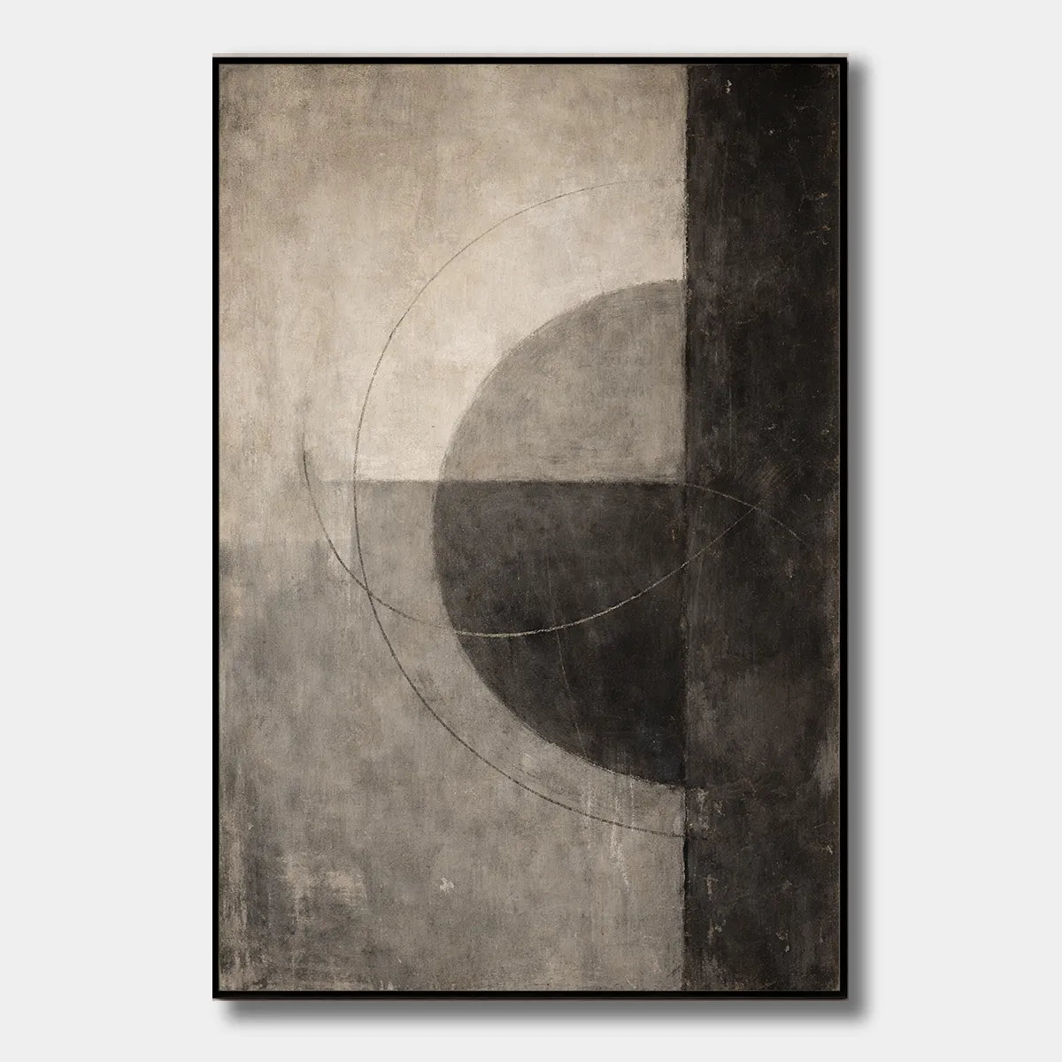 Shadow Circle-Neutral Abstract Painting AP#0613