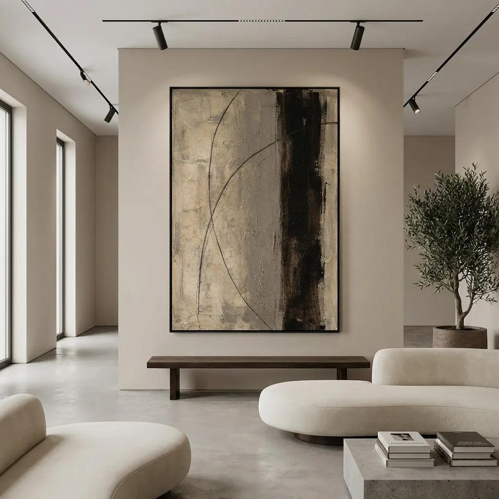 Silent Arc-Neutral Abstract Painting AP#0611