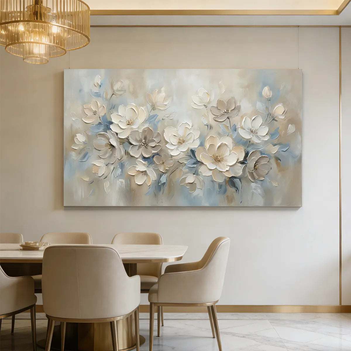 Soft Blue Floral Painting AA#0231