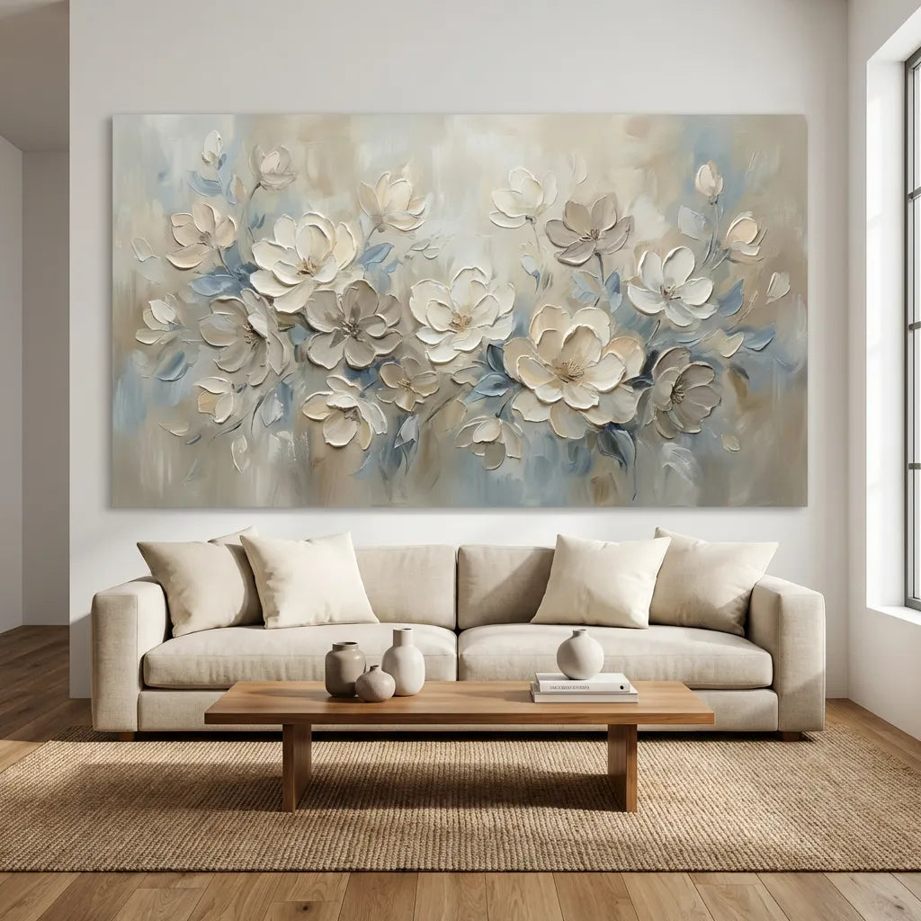 Soft Blue Floral Painting AA#0231