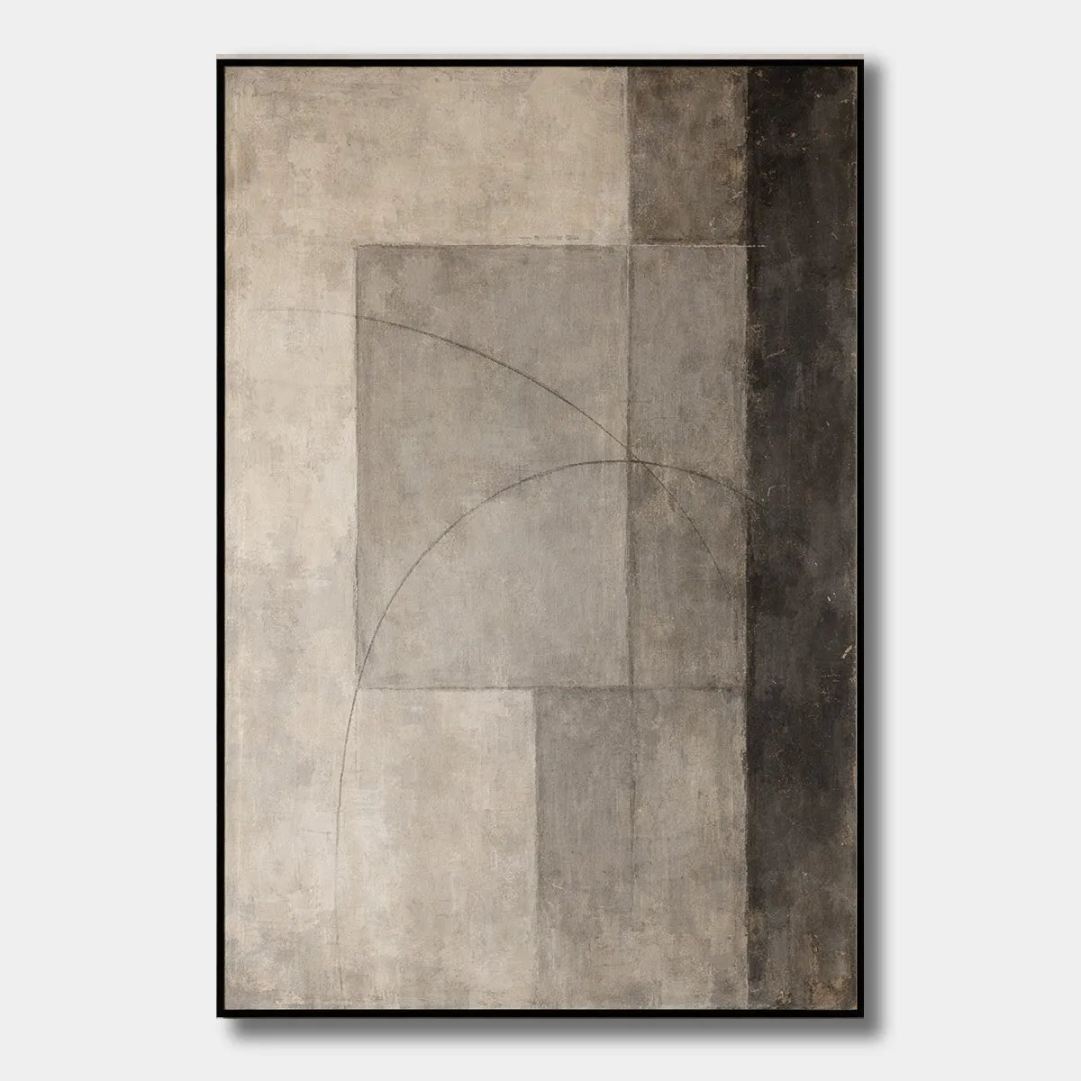 Soft Geometry-Beige Abstract Painting AP#0612
