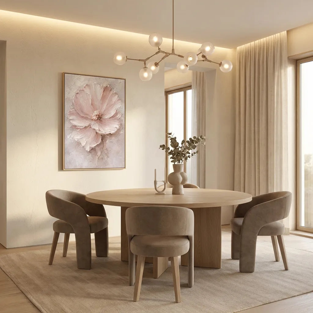 Soft Pink Textured Floral Painting AA#0264