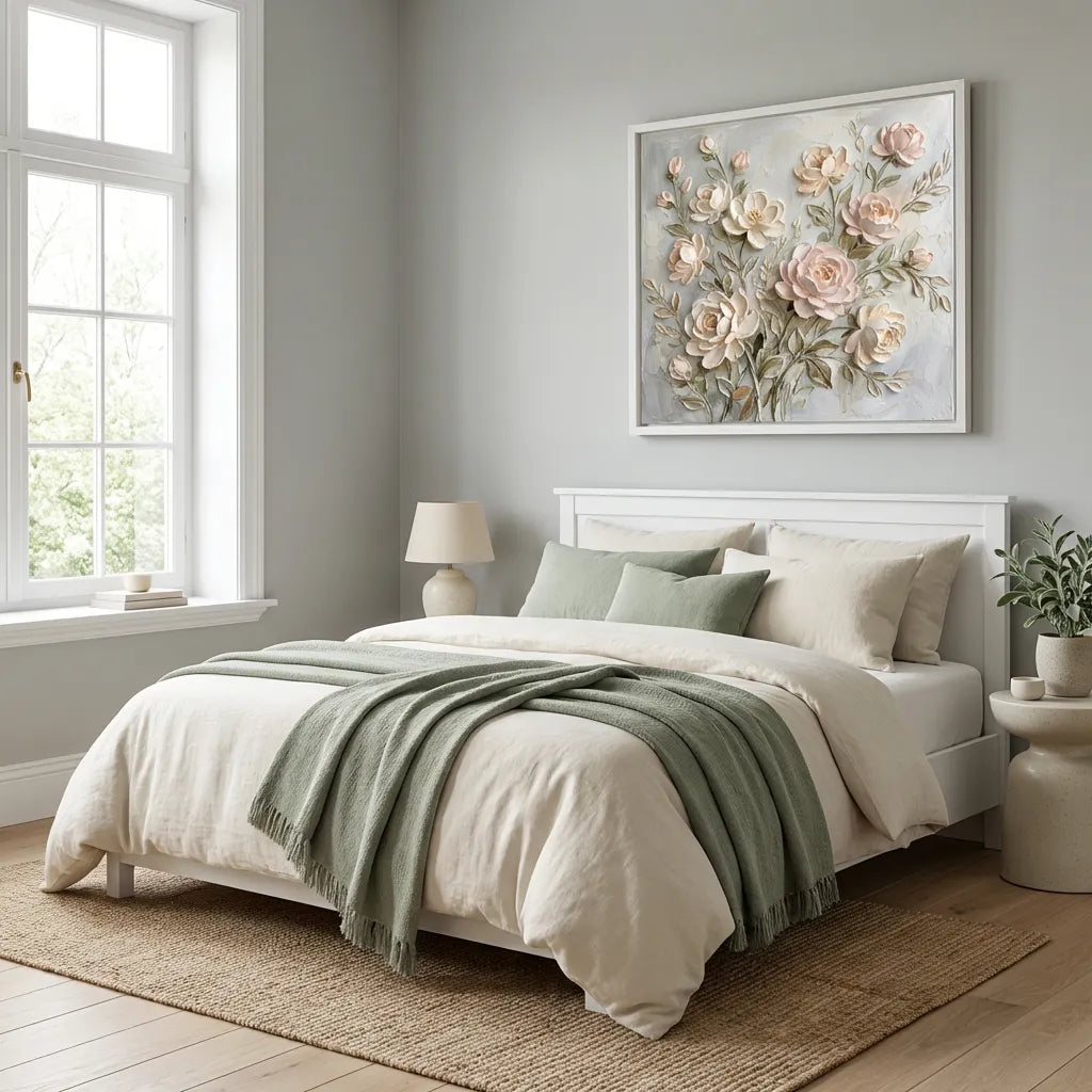 Soft Rose Floral Relief Painting AA#0234