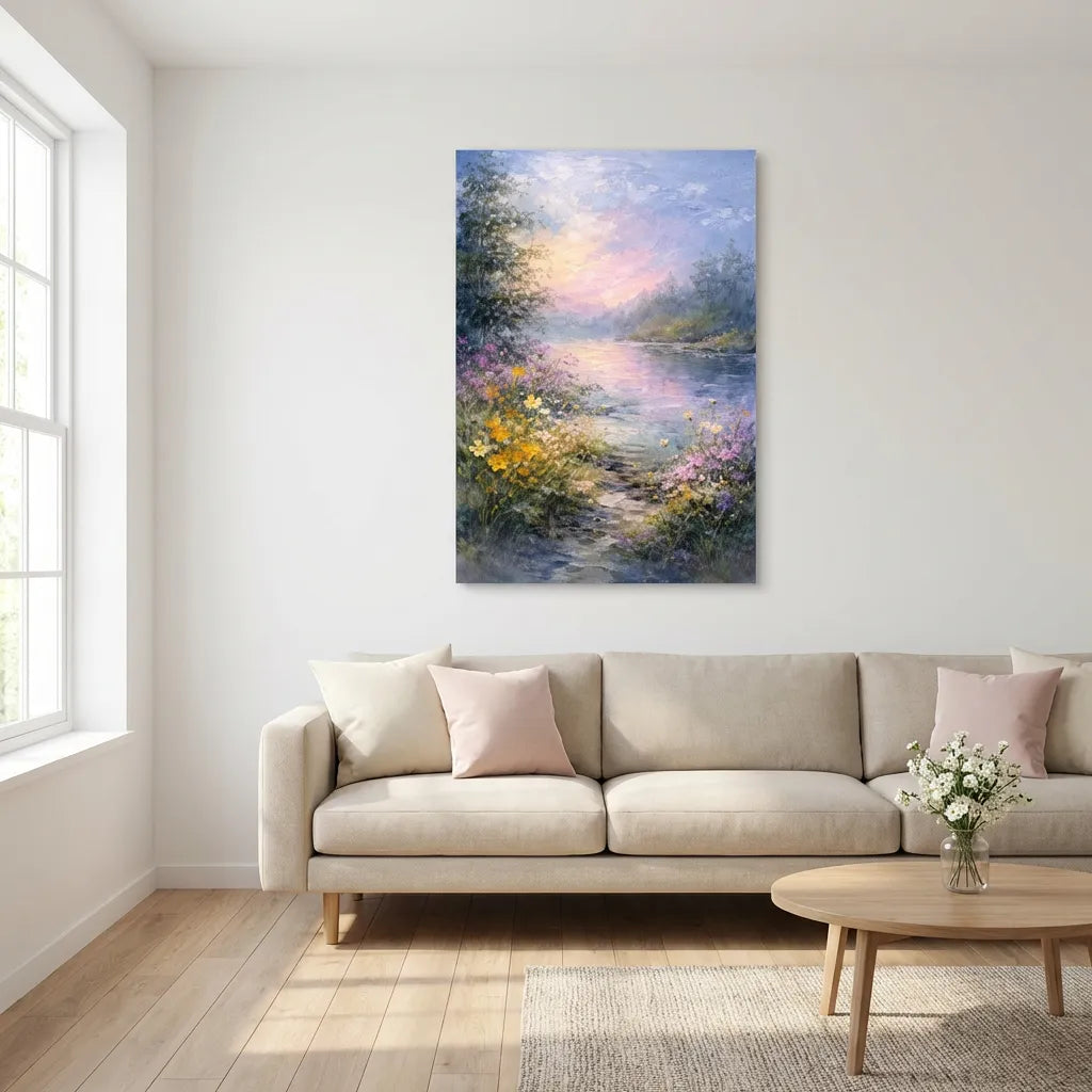 Sunset Lake Landscape Painting AA#0218