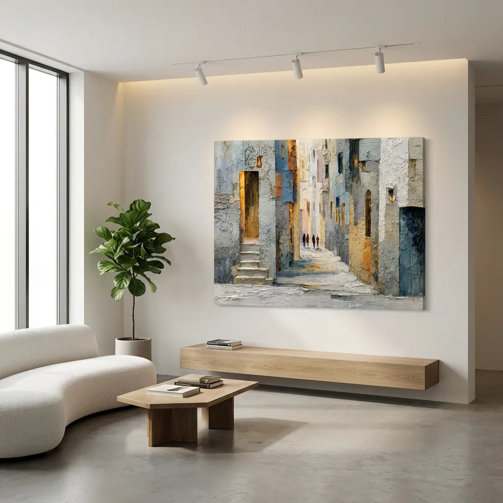 Textured Cityscape Painting  AP#0635