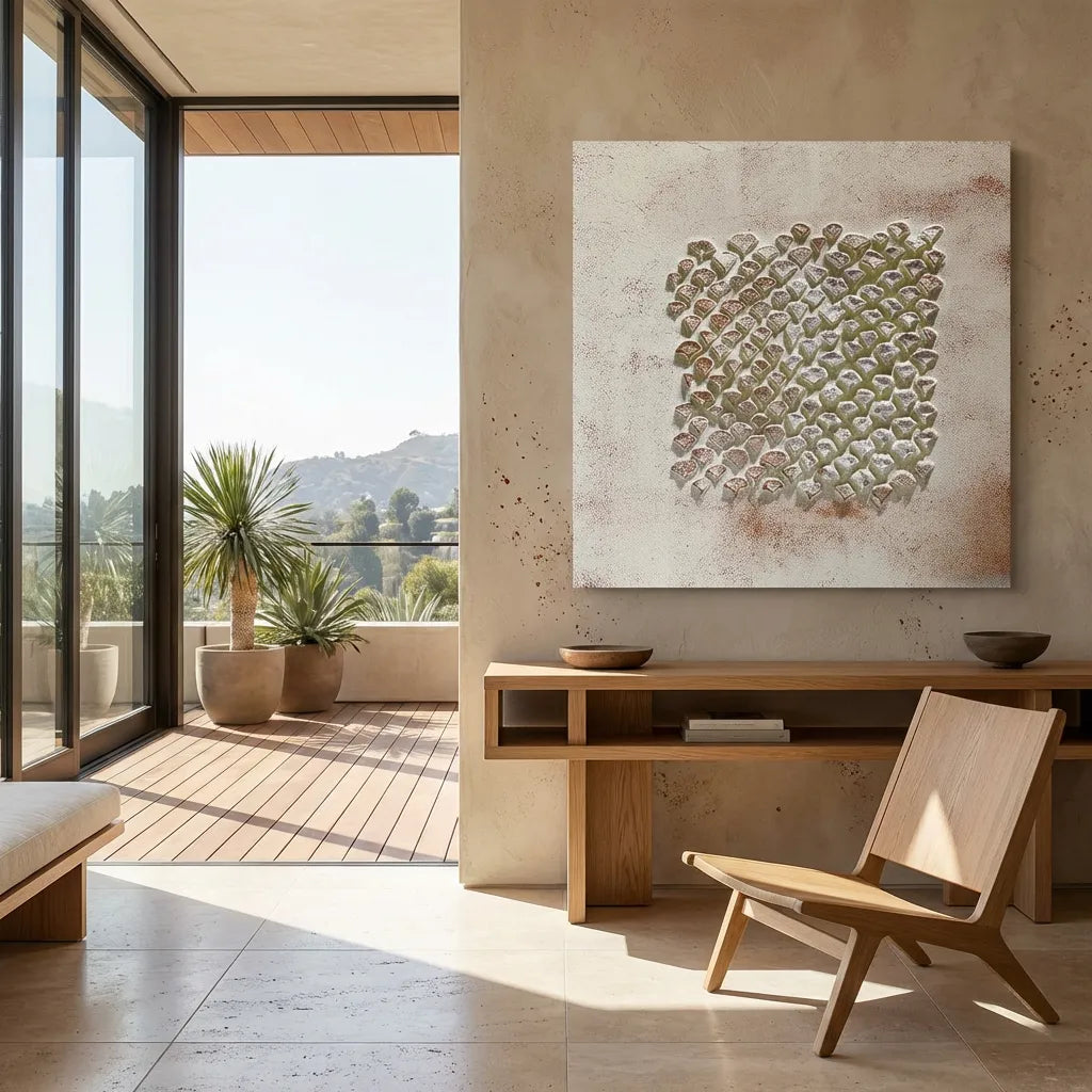Textured Geometric Relief Painting PM#3695