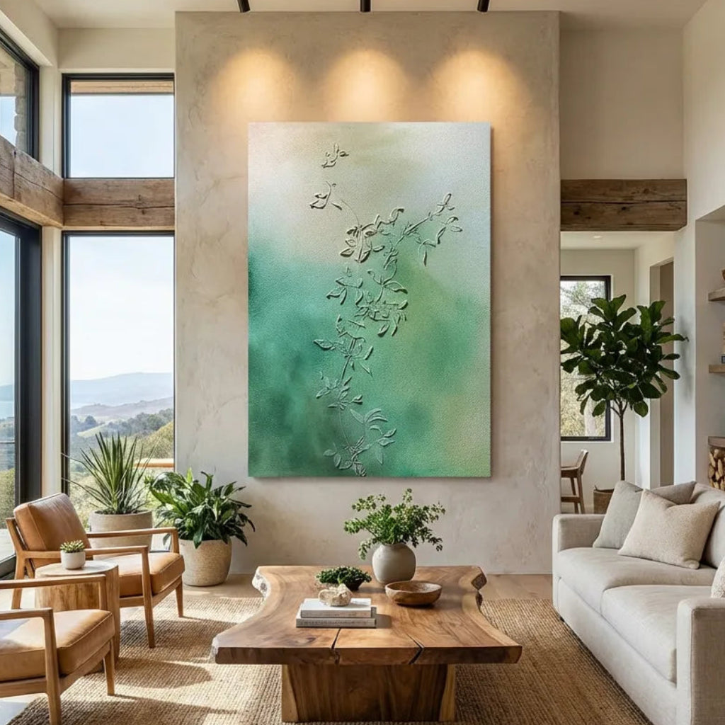 Verdant Vine Impression Textured Abstract Art PM#3623