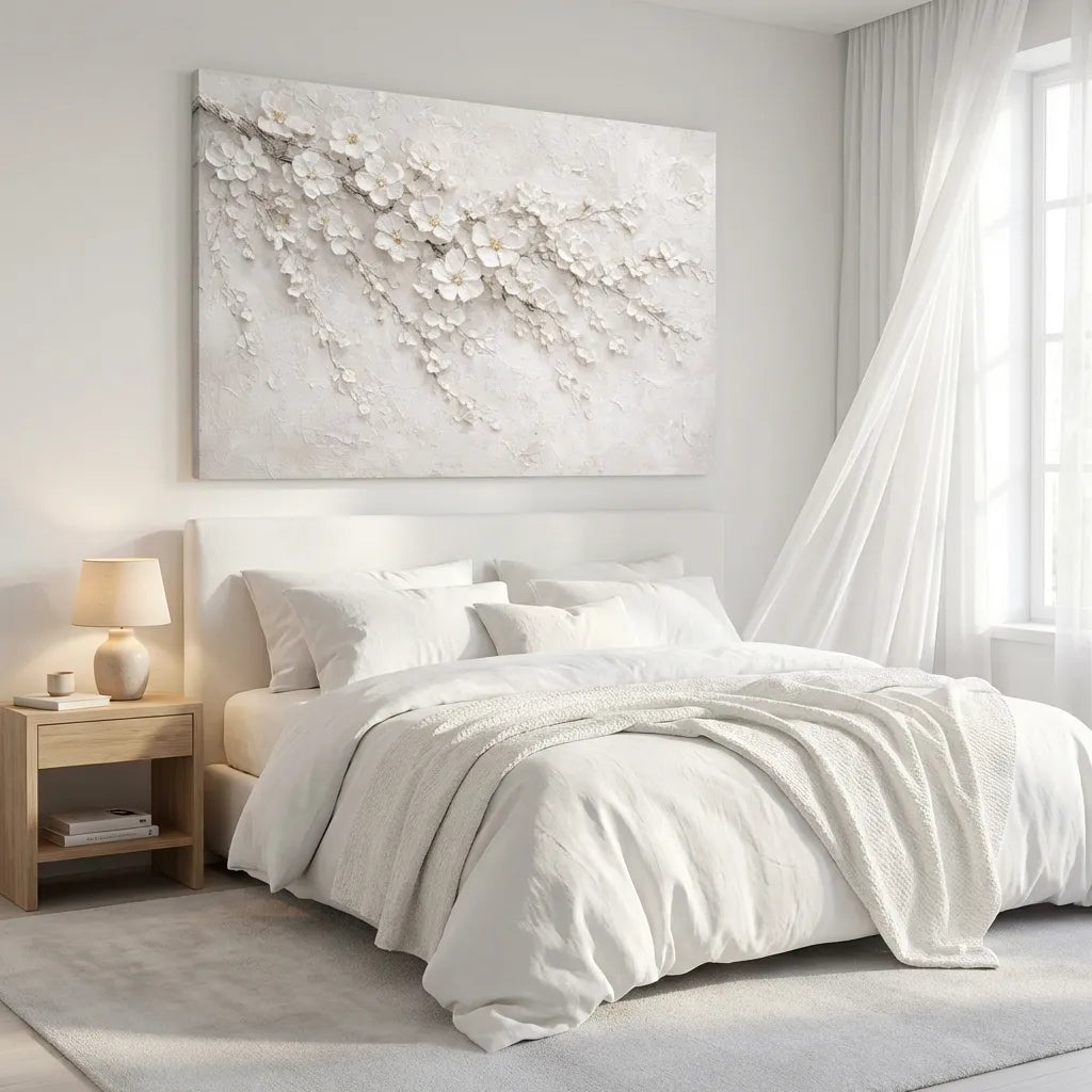 White Cherry Blossom Panorama Painting AA#0213