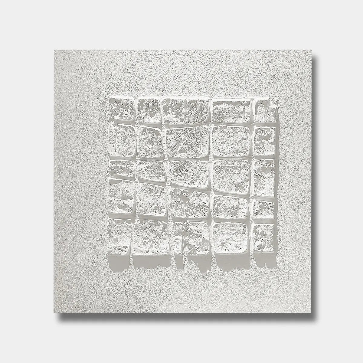 White Stone Relief Abstract Painting PM#3696