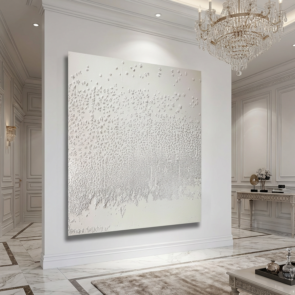 White Textured Abstract Painting PM#3688