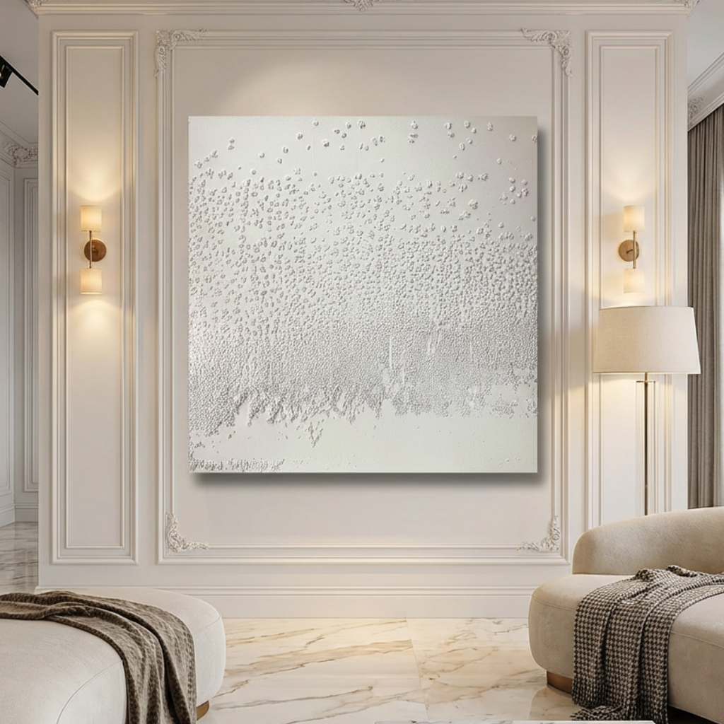 White Textured Abstract Painting PM#3688