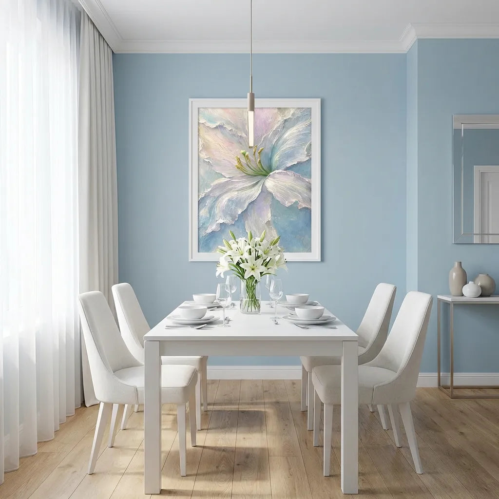 White Textured Floral Painting AA#0263