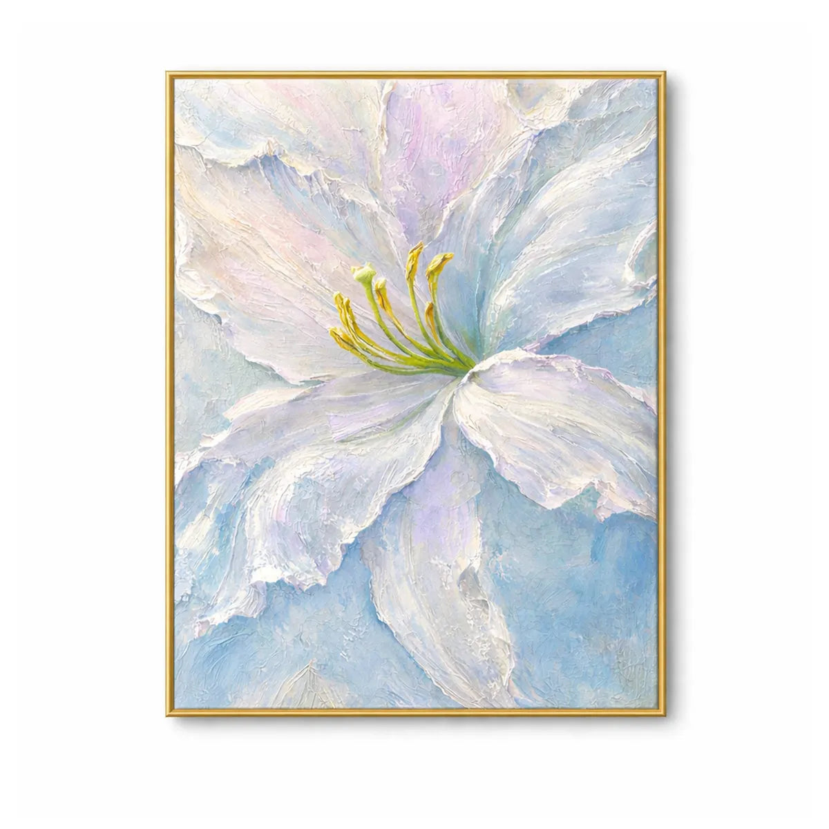 White Textured Floral Painting AA#0263