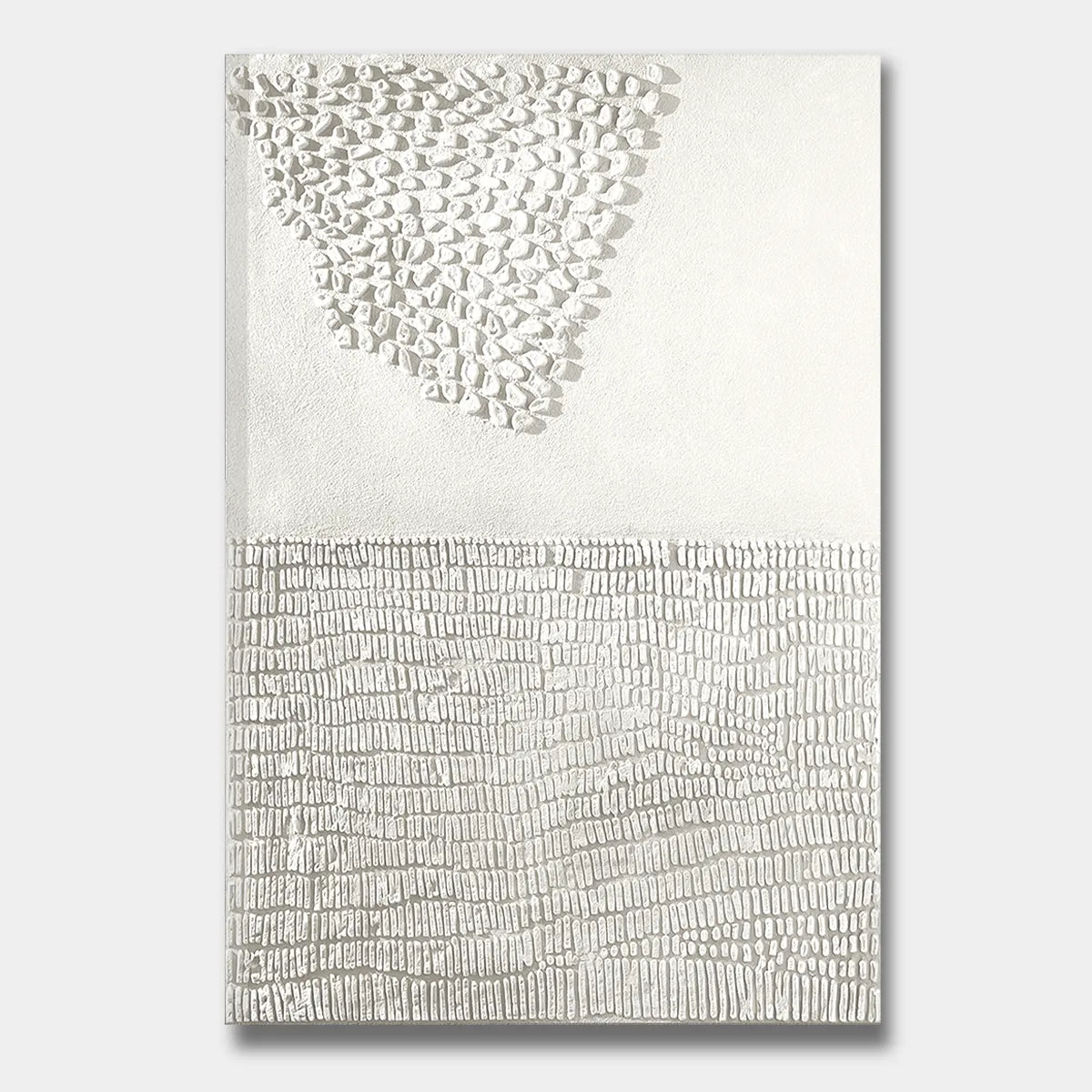 White Textured Minimalist Abstract Wall Art PM#3601