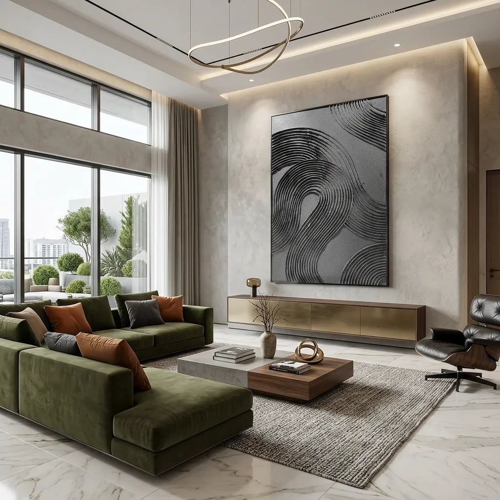 Zen Wave Relief Print for Modern Minimalist Living Room YY#1516